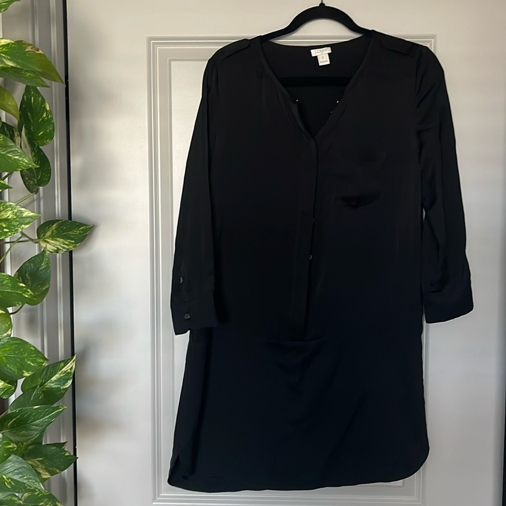 Jcrew black shirt dress, size 2.